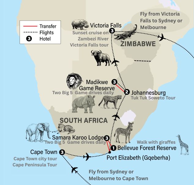 africa 2026 tour map